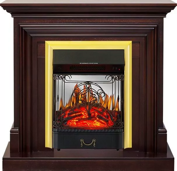 Электрокамин Royal Flame Bradford - Темный дуб с очагом Majestic FX M Brass
