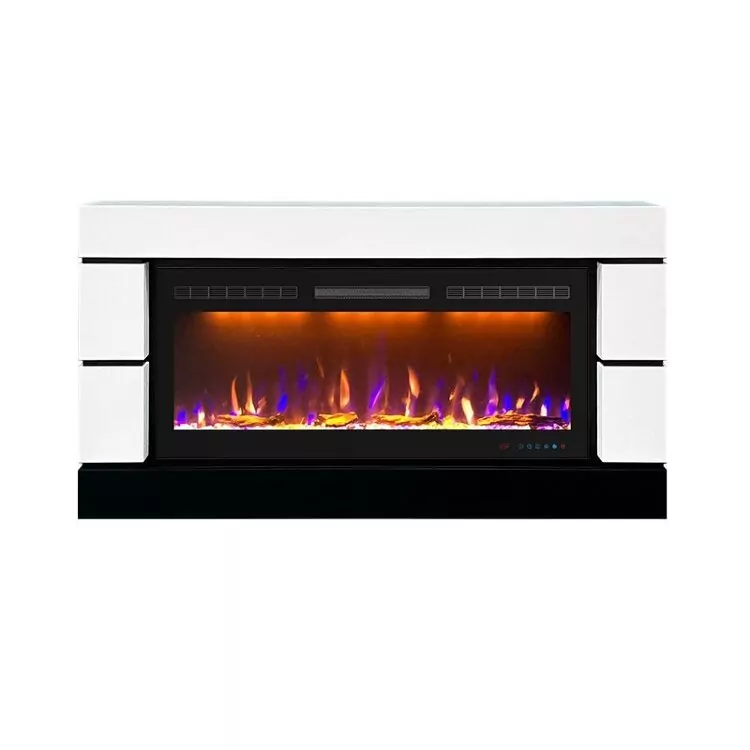 Электрокамин Royal Flame Modern - Белый с черным (Высота 710 см) с очагом Crystal 40 RF