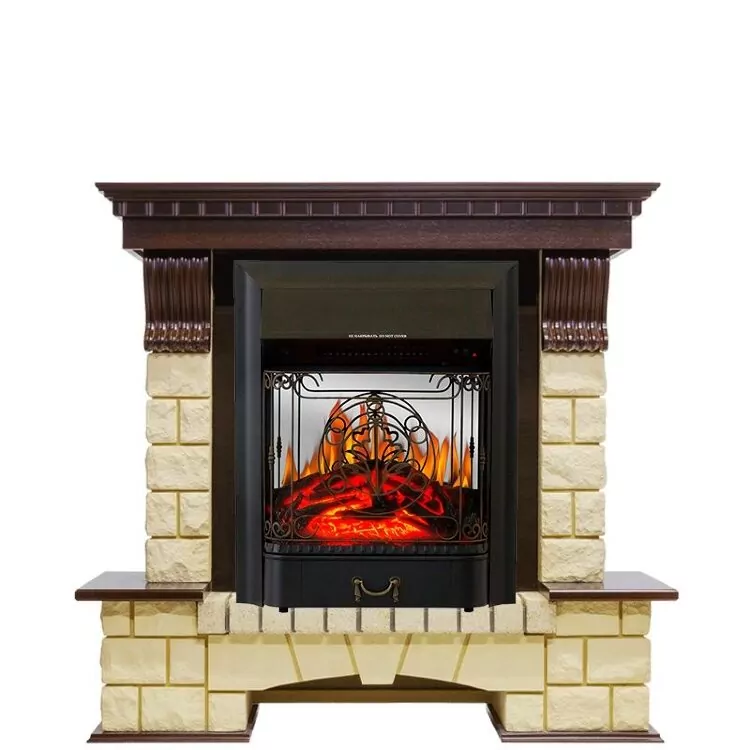 Электрокамин Royal Flame Pierre Luxe - Темный дуб / Шампань с очагом Majestic FX M Black