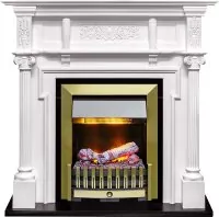 Каминокомплект Dimplex Oxford - Белый с очагом Danville Antique Brass FB2