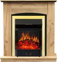 Каминокомплект Royal Flame Barcelona (разборный) - Дуб золотой с очагом Majestic FX Brass