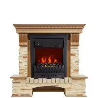 Каминокомплект Royal Flame Pierre Luxe - Дуб / Сланец с очагом Aspen Black