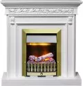Электрокамин Dimplex Valletta - Белый (Ширина 1040 мм) с очагом Danville Antique Brass FB2 1