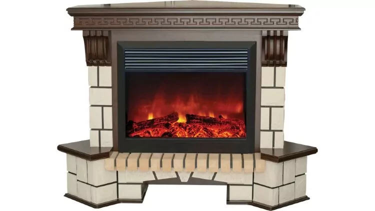 Камин электрический RealFlame Stone New Corner (угловой) 26 AO с Moonblaze LUX BL S