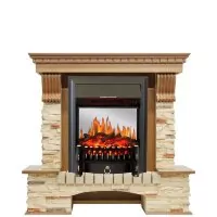 Каминокомплект Royal Flame Pierre Luxe - Дуб / Сланец с очагом Fobos FX M Black