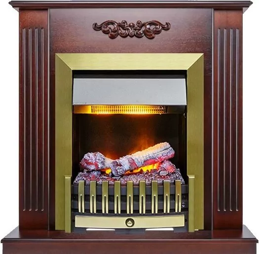 Электрокамин Dimplex Lumsden - Махагон коричневый антик с очагом Danville Antique Brass FB2