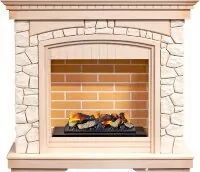 Каминокомплект Dimplex Glasgow - Слоновая кость /Белый с очагом Cassette 400 LNH-INT (с дровами)
