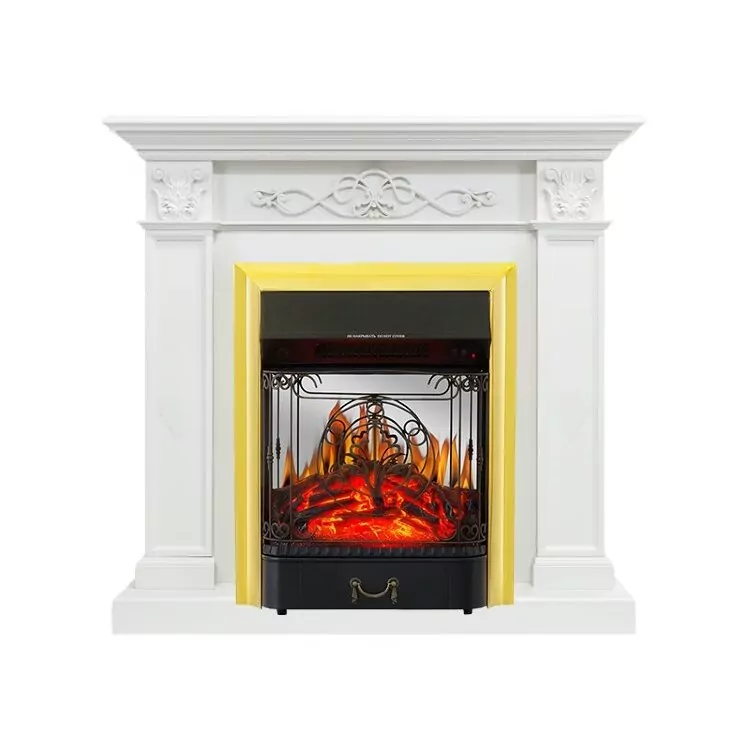 Электрокамин Royal Flame Verona - Белый дуб с очагом Majestic FX M Brass