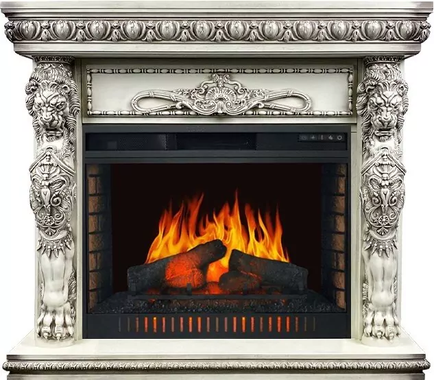 Электрокамин Royal Flame Windsor - Слоновая кость с темной патиной с очагом Vision 30 EF LED FX