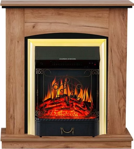 Электрокамин Royal Flame Barcelona (разборный) - Дуб табачный с очагом Majestic FX Brass