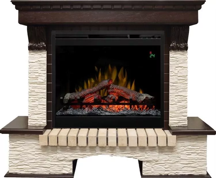 Электрокамин Dimplex Pierre Luxe - Темный дуб / Сланец мелкий с очагом Symphony 26'' DF2624-L