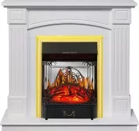 Каминокомплект Royal Flame Boston - Белый (Высота 925см) с очагом Majestic FX M Brass