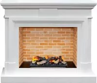 Каминокомплект Dimplex Coventry - Белый / Кирпич  с очагом Cassette 400 LNH-INT (с дровами)