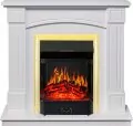 Электрокамин Royal Flame Boston - Белый (Высота 925см) с очагом Majestic FX Brass 1