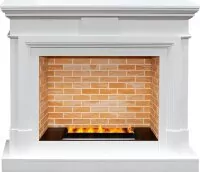 Каминокомплект Dimplex Coventry - Белый / Кирпич  с очагом Cassette 400 LNH-INT PS (без дров)