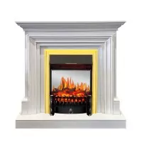 Каминокомплект Royal Flame Bradford - Белый с очагом Fobos FX M Brass