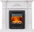 Электрокамин Dimplex Martin - Белый дуб, патина золото с очагом Brookline Black 1