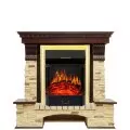 Электрокамин Royal Flame Pierre Luxe - Темный дуб / Сланец с очагом Majestic FX Brass 1