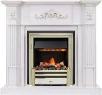 Каминокомплект Dimplex Martin - Белый дуб, патина золото с очагом Cavendish