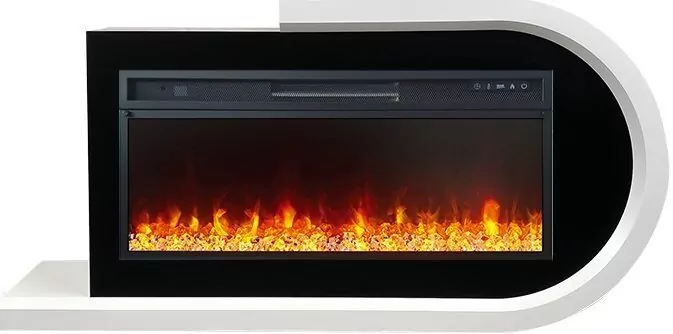 Электрокамин Royal Flame Basel R - Белый с черным с очагом Vision 42 LED