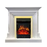 Каминокомплект Royal Flame Bradford - Белый с очагом Majestic FX Brass