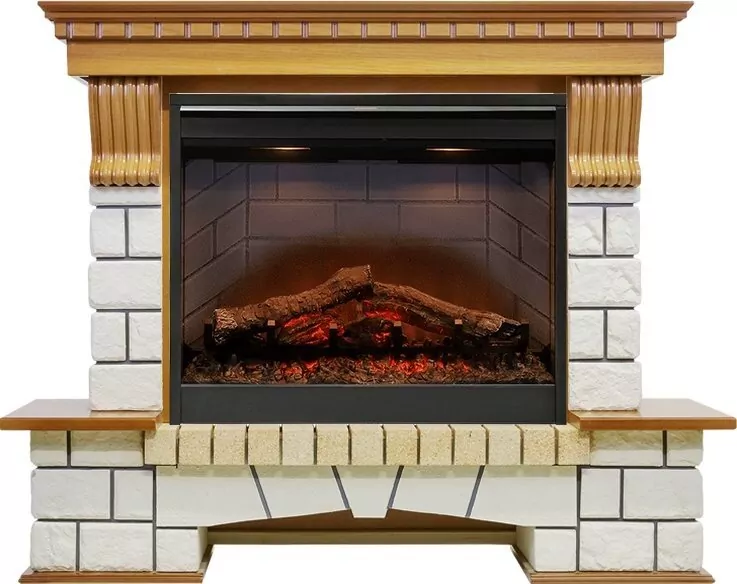 Электрокамин Dimplex Pierre Luxe - Дуб / Белый (Высота 1004мм) с очагом Symphony 26'' DF2608-INT