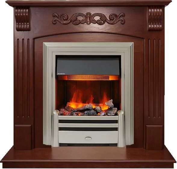 Электрокамин Dimplex Sorrento угловой - Орех с очагом Chesford