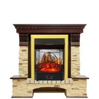 Каминокомплект Royal Flame Pierre Luxe - Темный дуб / Сланец с очагом Majestic FX M Brass