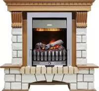 Каминокомплект Dimplex Pierre Luxe - Дуб / Белый с очагом Danville Chrome FB2