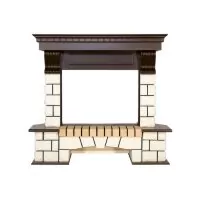 Портал Royal Flame Pierre Luxe угловой - Белый / Темный дуб