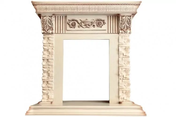 Royal Flame Luxemburg под классические очаги сланец белый/слоновая кость с патиной