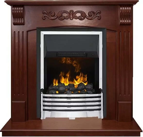 Электрокамин Dimplex Sorrento угловой - Орех с очагом Flagstaff