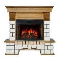 Каминокомплект Royal Flame Pierre Luxe - Белый / Дуб с очагом Dioramic 25 LED FX