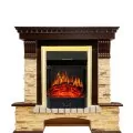 Электрокамин Royal Flame Pierre Luxe угловой - Темный дуб / Сланец с очагом Majestic FX Brass 1