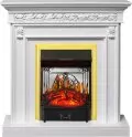 Электрокамин Royal Flame Valletta - Белый (Ширина 1040 мм) с очагом Majestic FX M Brass 1
