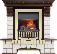 Каминокомплект Dimplex Pierre Luxe - Темный дуб / Белый с очагом Danville Brass FB2