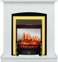 Каминокомплект Royal Flame Barcelona (разборный) - Белый с очагом Fobos FX M Brass