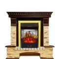 Электрокамин Royal Flame Pierre Luxe угловой - Темный дуб / Сланец с очагом Majestic FX M Brass 1
