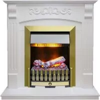 Каминокомплект Dimplex Sorrento угловой - Белый дуб с очагом Danville Antique Brass FB2