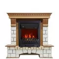 Электрокамин Royal Flame Pierre Luxe - Дуб / Белый с очагом Aspen Black 1