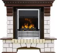 Каминокомплект Dimplex Pierre Luxe - Темный дуб / Белый с очагом Flagstaff