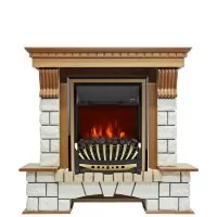 Каминокомплект Royal Flame Pierre Luxe - Дуб / Белый с очагом Aspen Gold