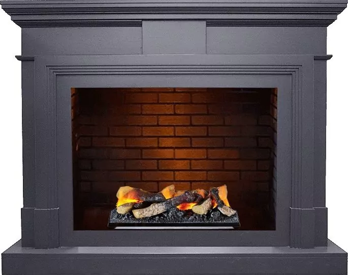 Электрокамин Dimplex Coventry - Серый графит / Кирпич с очагом Cassette 400 LNH-INT (с дровами)