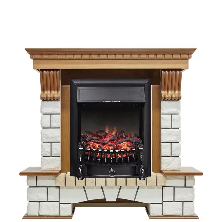 Электрокамин Royal Flame Pierre Luxe - Дуб / Белый с очагом Fobos FX Black