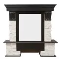 Портал Firelight Pietra Classic камень белый, шпон темный дуб 2