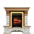 Электрокамин Royal Flame Pierre Luxe - Дуб / Белый с очагом Fobos FX Brass 1