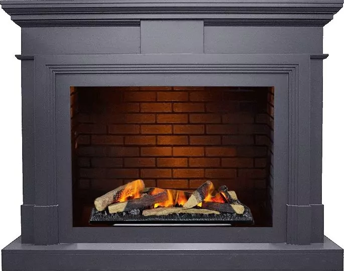 Электрокамин Dimplex Coventry - Серый графит / Кирпич с очагом Cassette 600 LNH-INT (с дровами)