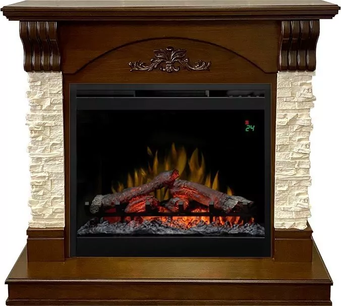 Электрокамин Dimplex Prague - Темный дуб/Сланец бежевый с очагом Symphony 26'' DF2624-L