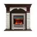 Портал угловой Royal Flame Dublin под классический очаг арочный сланец белый /темный дуб 2