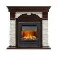Портал угловой Royal Flame Dublin под классический очаг арочный сланец белый /темный дуб 3